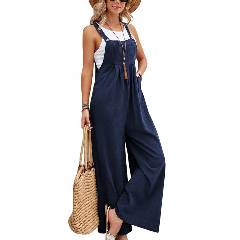 Wholesale Solid Color Casual Design Overalls for Women